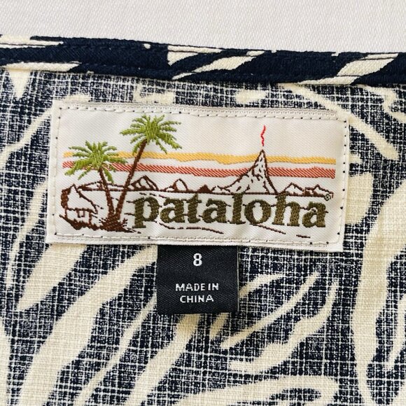 Patagonia Pataloha Womens 8 Blue Hawaiian Sleeveless Dress Cotton Floral Hemp - Picture 3 of 8